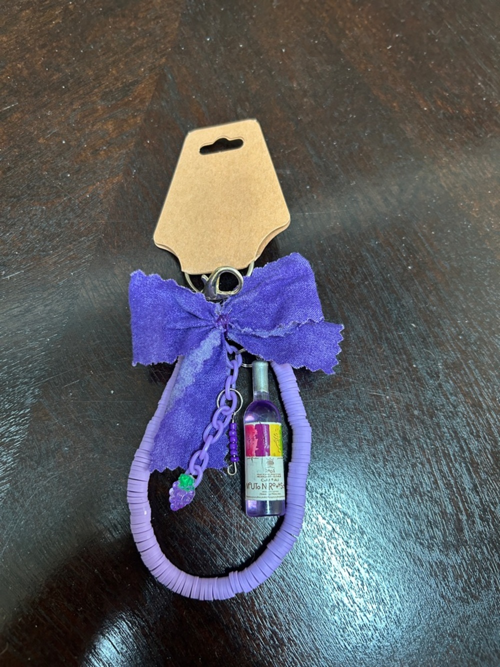 Handmade Purple Bow Keychain